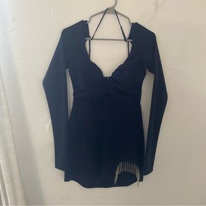new without tags lucy in the sky gem detailed navy mini dress

#sparkles #fringe
